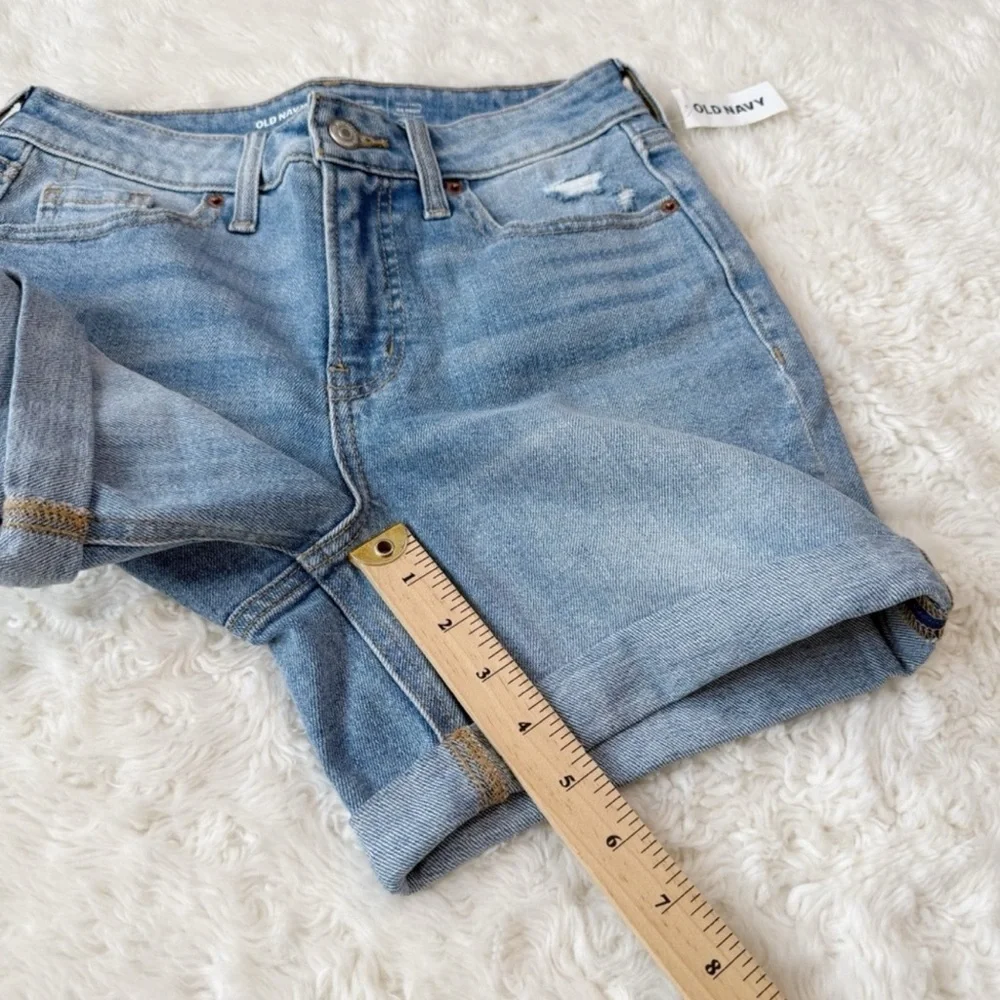 NWT Old Navy Women Blue Hight Waist OG Straight Denim Shorts US2 Preppy Classic - Picture 8 of 9